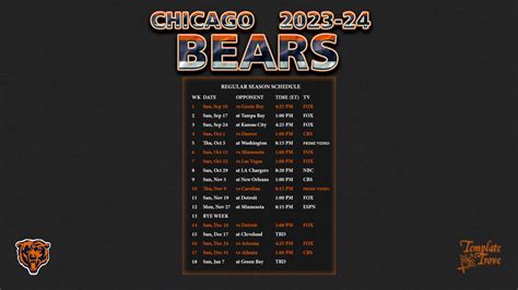 chicago bears schedule leak|Bears 2024 Schedule 